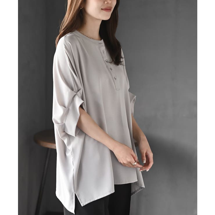 袖タックバンドカラードルマンブラウス | rps | 詳細画像9 