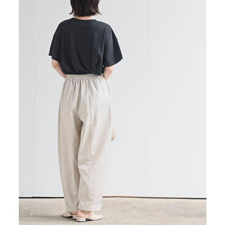 nagonstans ワイド タック パンツ ベージュ ドローストリング S nagonstans ワイド タック パンツ ベージュ ドローストリング S