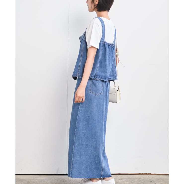 デニムビスチェ×スカートセットアップ[品番：RPSW0002862]｜rps