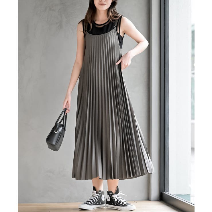 CHACグレー | プリーツキャミワンピース | rps