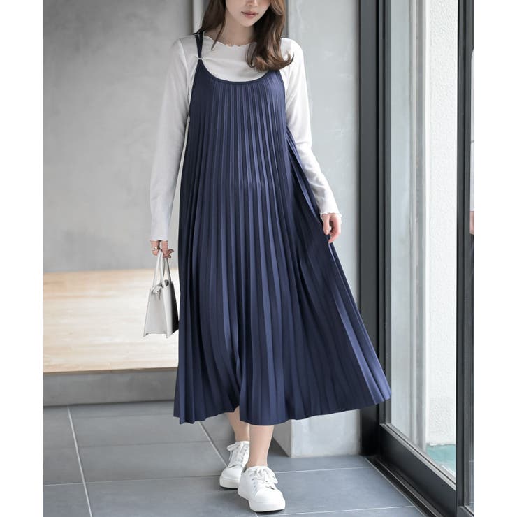 ネイビー | プリーツキャミワンピース | rps