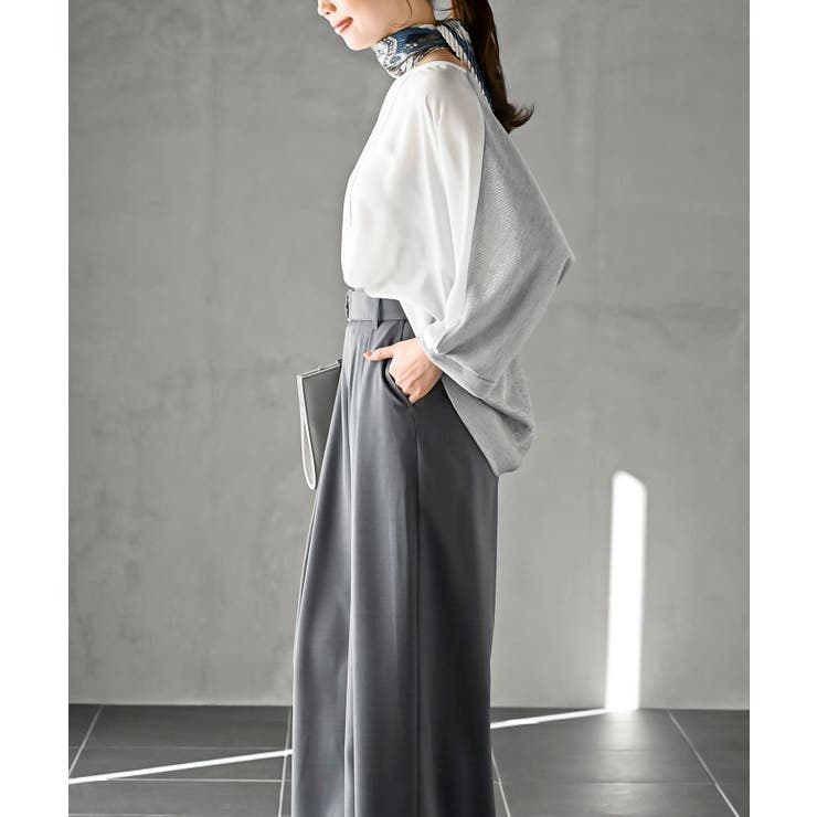 ネックレス付き異素材切替裾タックプルオーバー | rps | 詳細画像11 