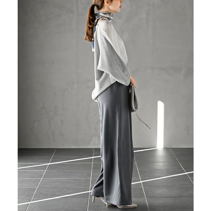 ネックレス付き異素材切替裾タックプルオーバー | rps | 詳細画像13 