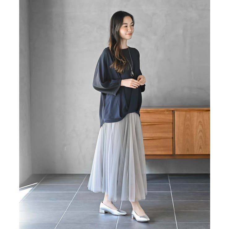 ネックレス付き異素材切替裾タックプルオーバー | rps | 詳細画像18 