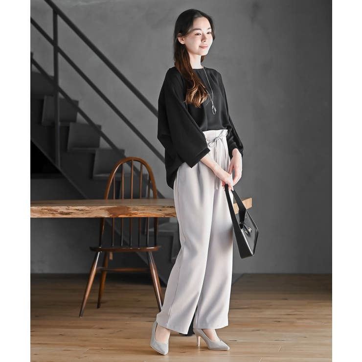 ネックレス付き異素材切替裾タックプルオーバー | rps | 詳細画像2 