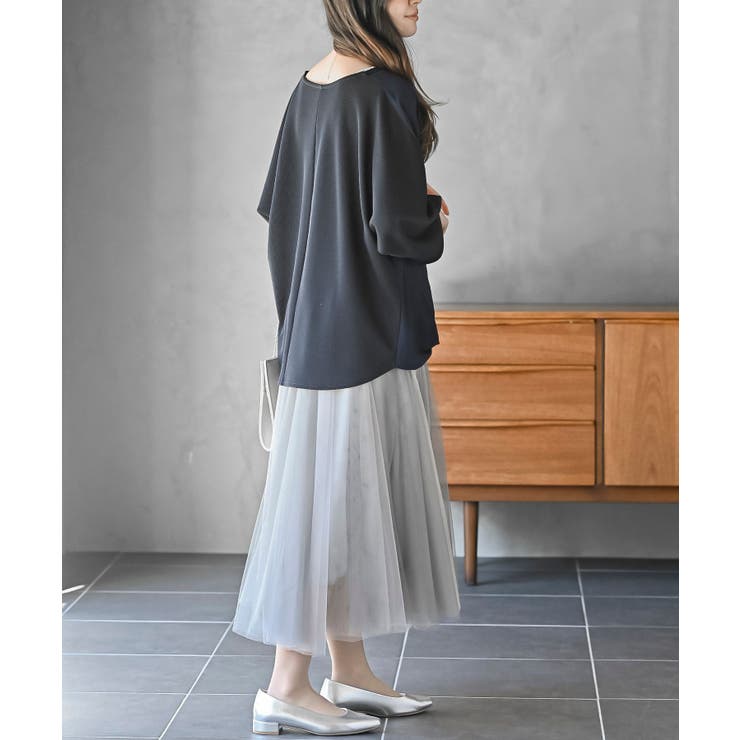 ネックレス付き異素材切替裾タックプルオーバー | rps | 詳細画像21 