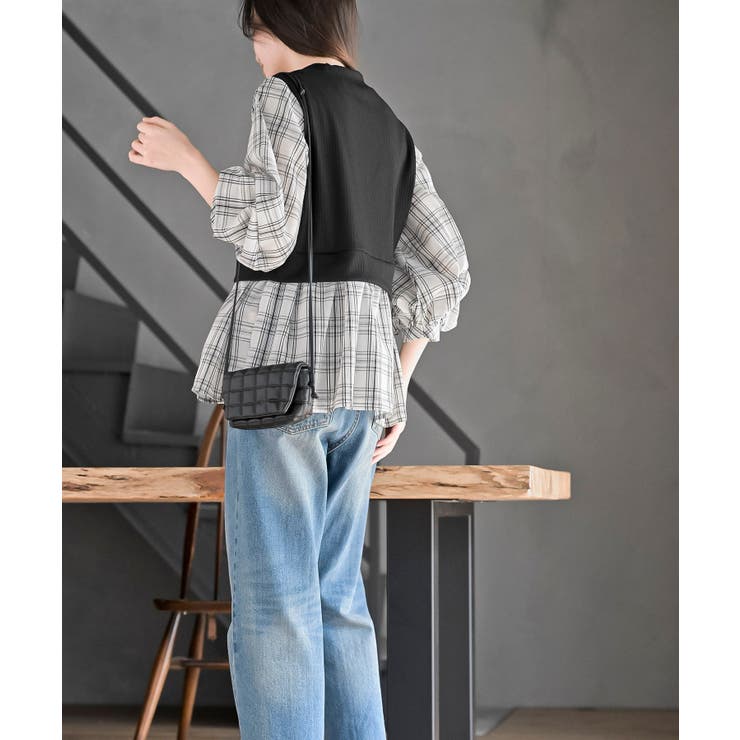 変形タックスリーブ衿付きドッキングブラウス | rps | 詳細画像27 