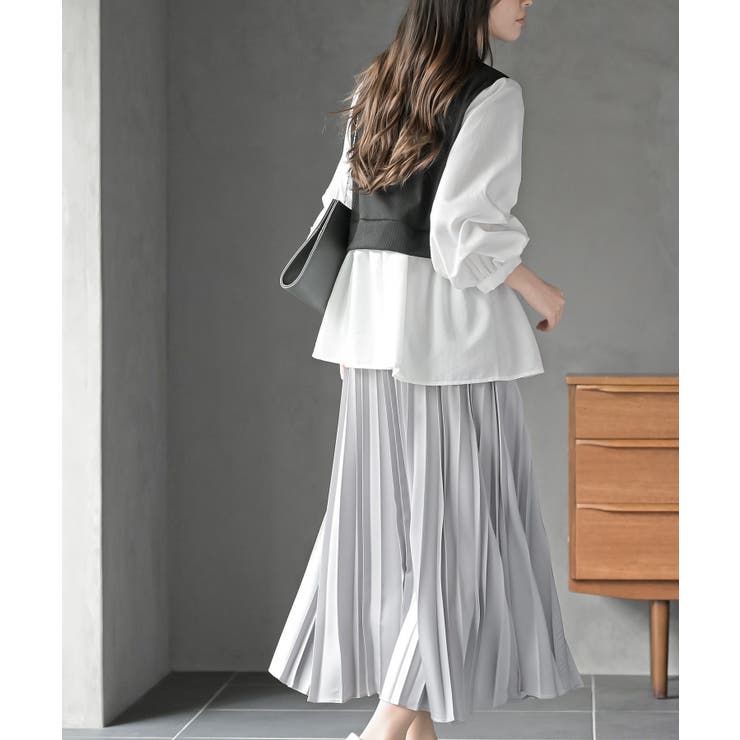 変形タックスリーブ衿付きドッキングブラウス | rps | 詳細画像3 