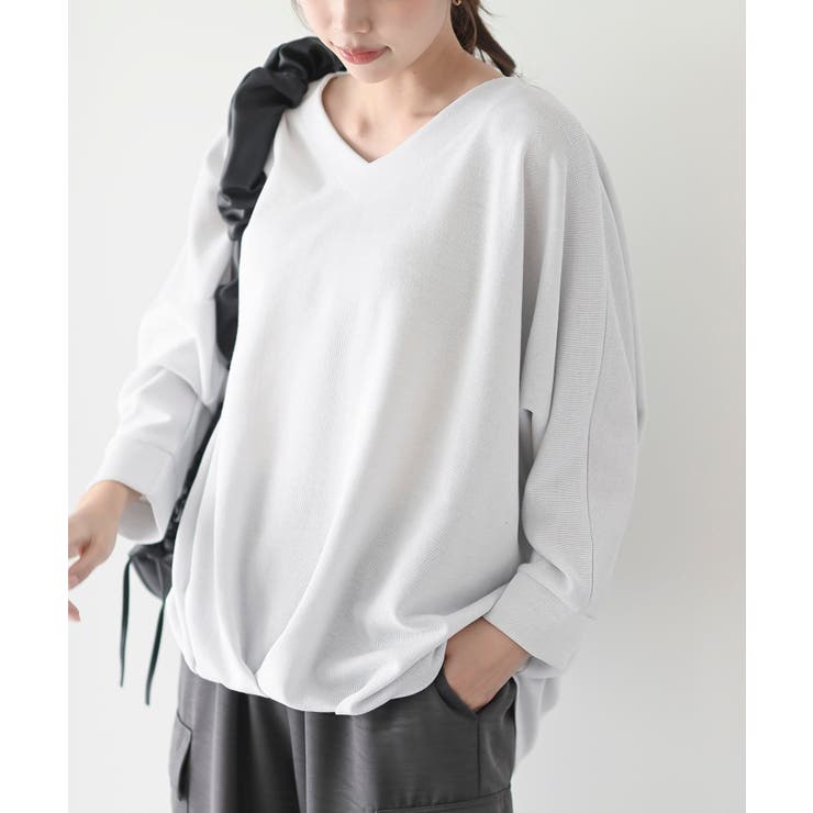 オフホワイト | ラメサカリバ裾タックプルオーバー | rps