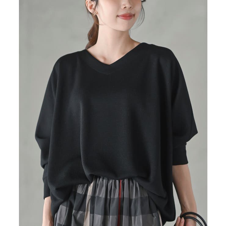 ブラック | ラメサカリバ裾タックプルオーバー | rps