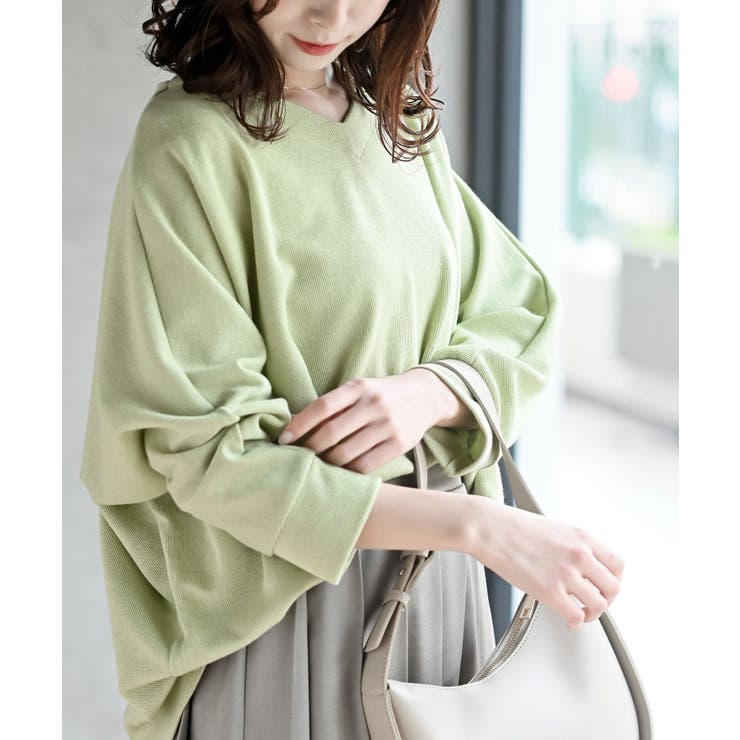 グリーン | ラメサカリバ裾タックプルオーバー | rps