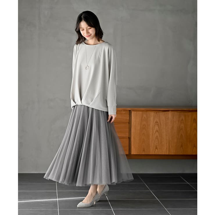 ネックレス付きダブルフェイス裾タックプルオーバー | rps | 詳細画像10 