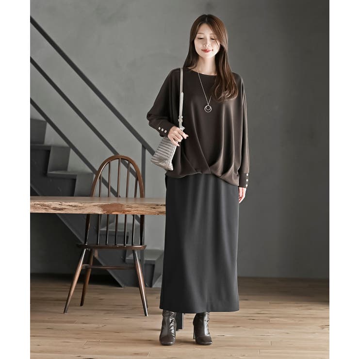 ネックレス付きダブルフェイス裾タックプルオーバー | rps | 詳細画像18 