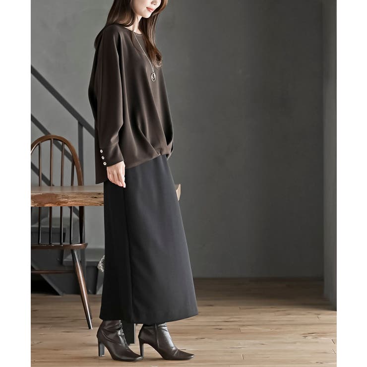 ネックレス付きダブルフェイス裾タックプルオーバー | rps | 詳細画像21 