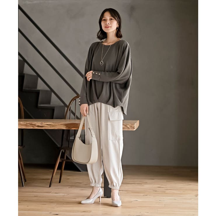 ネックレス付きダブルフェイス裾タックプルオーバー | rps | 詳細画像26 