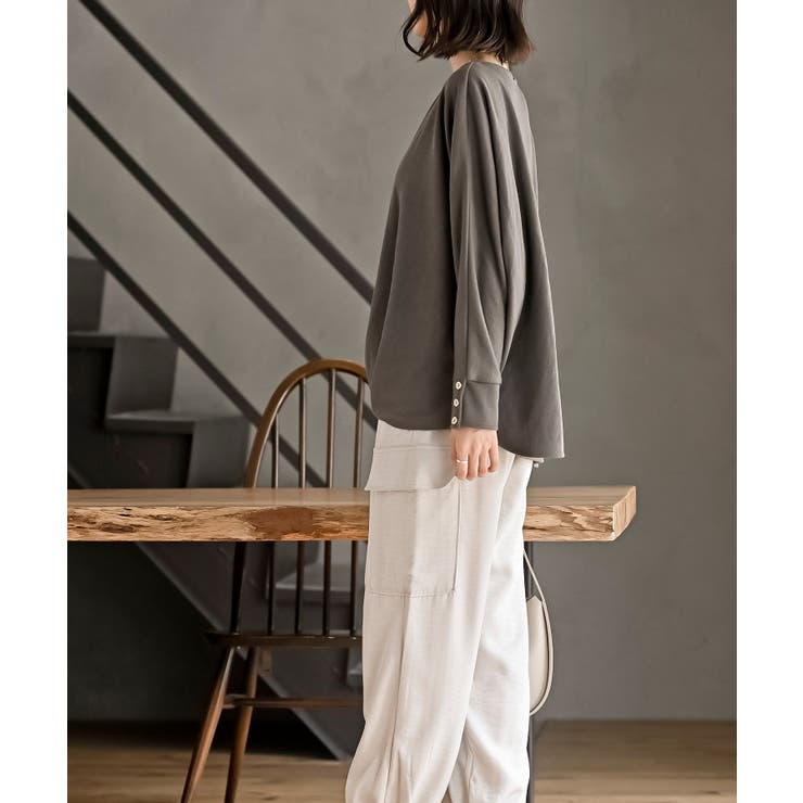 ネックレス付きダブルフェイス裾タックプルオーバー | rps | 詳細画像27 