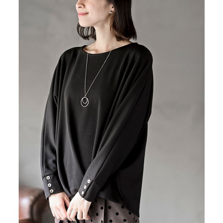 ネックレス付きダブルフェイス裾タックプルオーバー | rps | 詳細画像6 