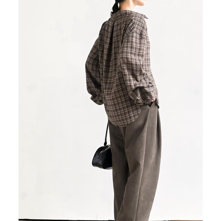 変形袖タックスキッパーチェックブラウス | rps | 詳細画像22 