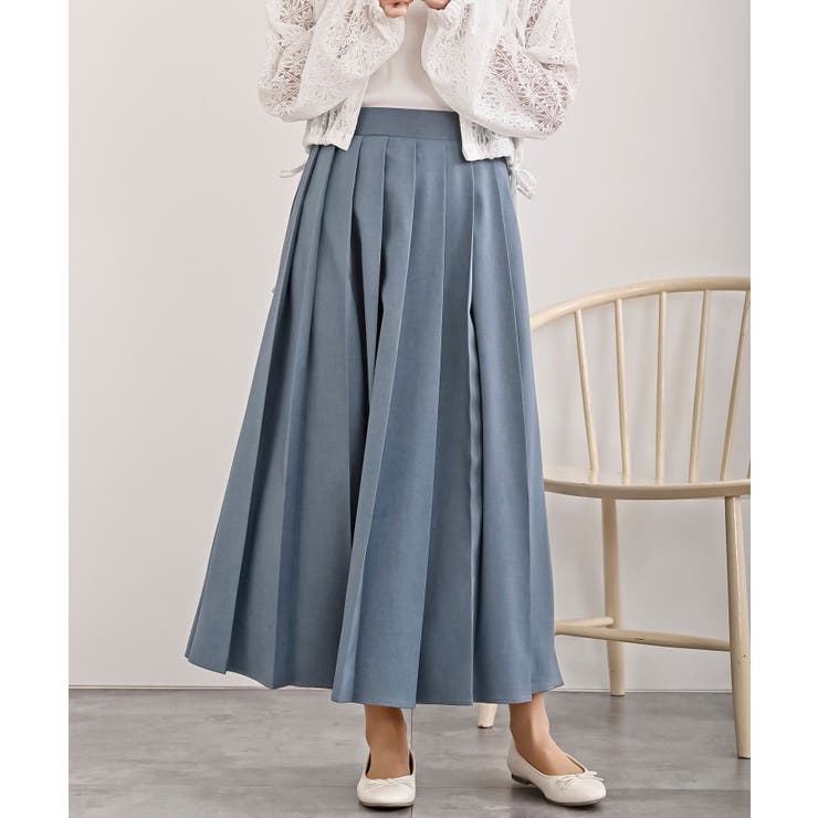ブルー | エステルツイルプリーツスカート | rps
