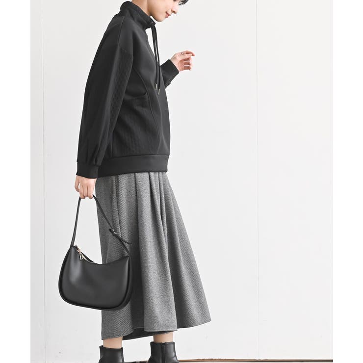 ふくれジャガード×無地切り替えプチハイネックプルオーバー | rps | 詳細画像13 