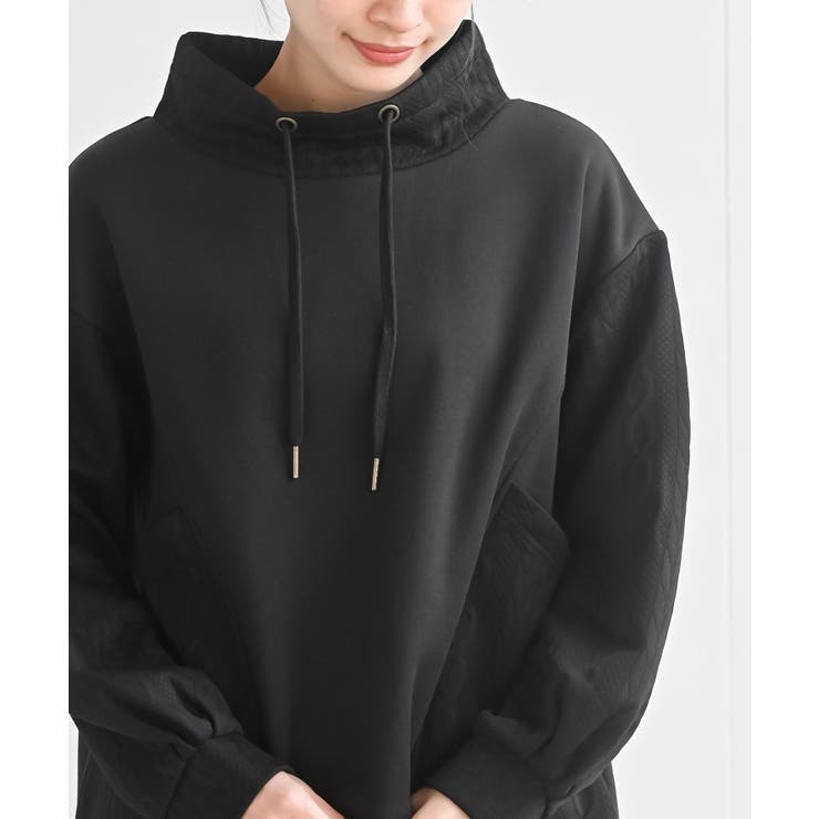 ふくれジャガード×無地切り替えプチハイネックプルオーバー | rps | 詳細画像14 