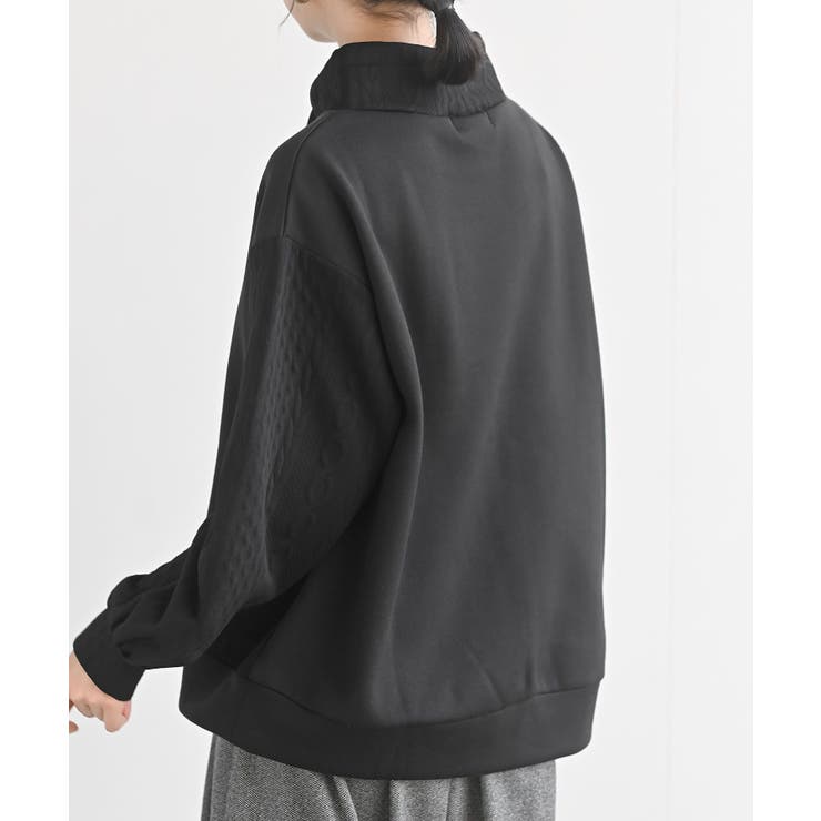 ふくれジャガード×無地切り替えプチハイネックプルオーバー | rps | 詳細画像16 