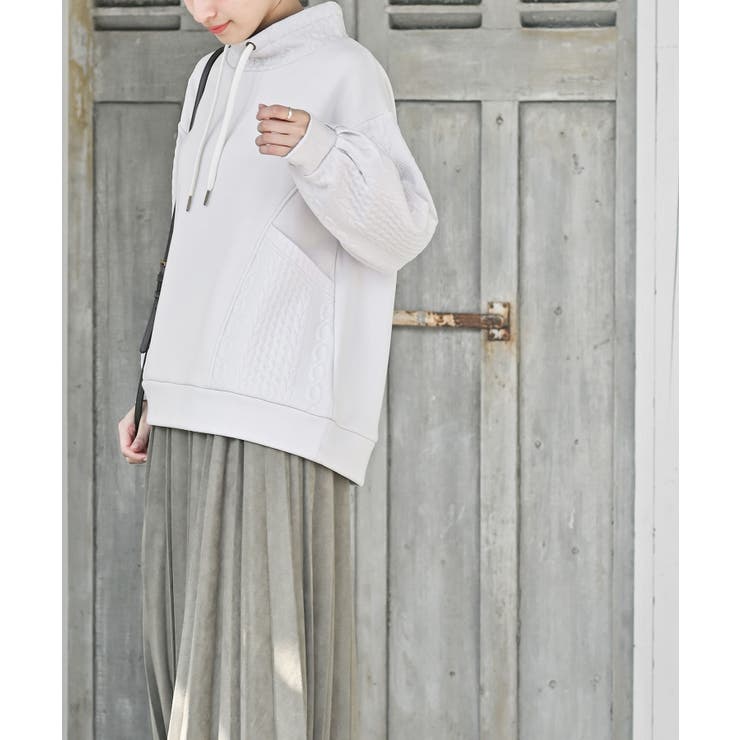 ふくれジャガード×無地切り替えプチハイネックプルオーバー | rps | 詳細画像19 