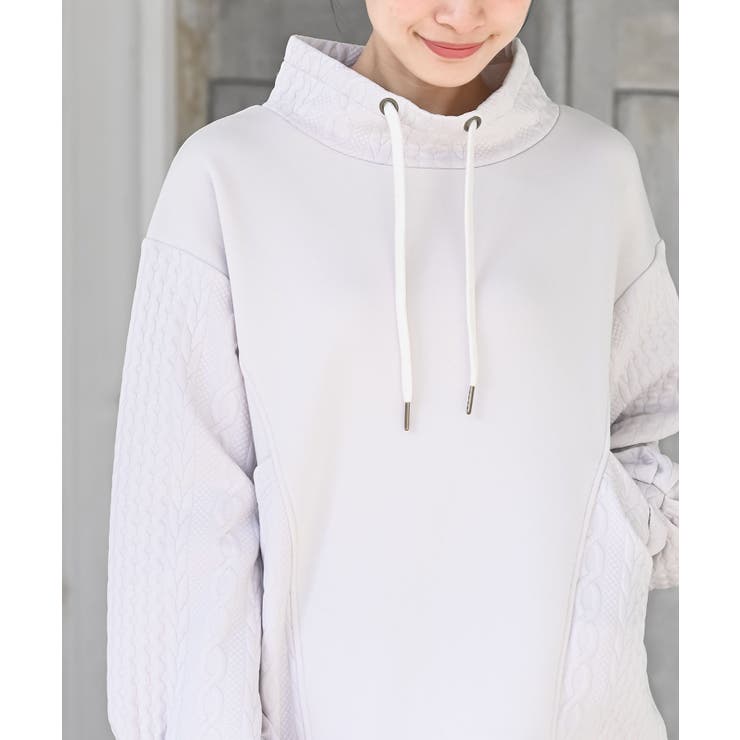 ふくれジャガード×無地切り替えプチハイネックプルオーバー | rps | 詳細画像22 