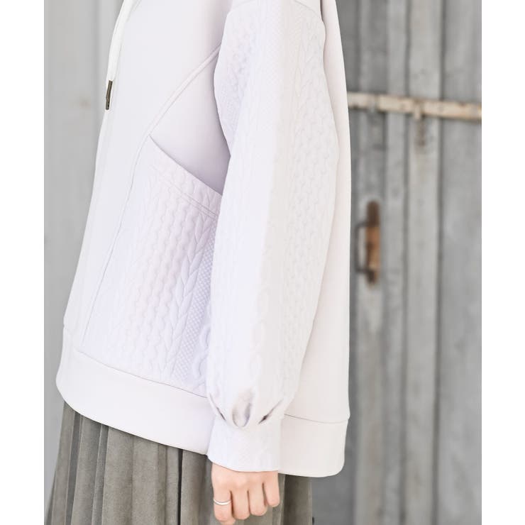 ふくれジャガード×無地切り替えプチハイネックプルオーバー | rps | 詳細画像25 