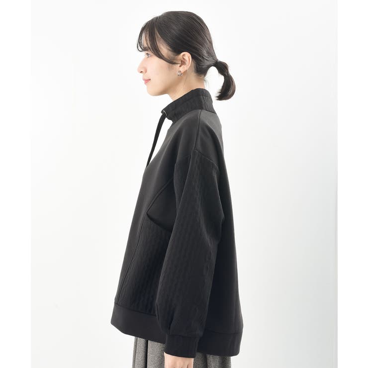 ふくれジャガード×無地切り替えプチハイネックプルオーバー | rps | 詳細画像26 