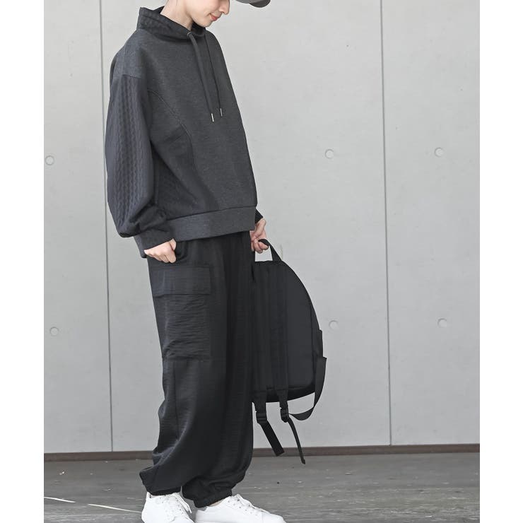 ふくれジャガード×無地切り替えプチハイネックプルオーバー | rps | 詳細画像5 