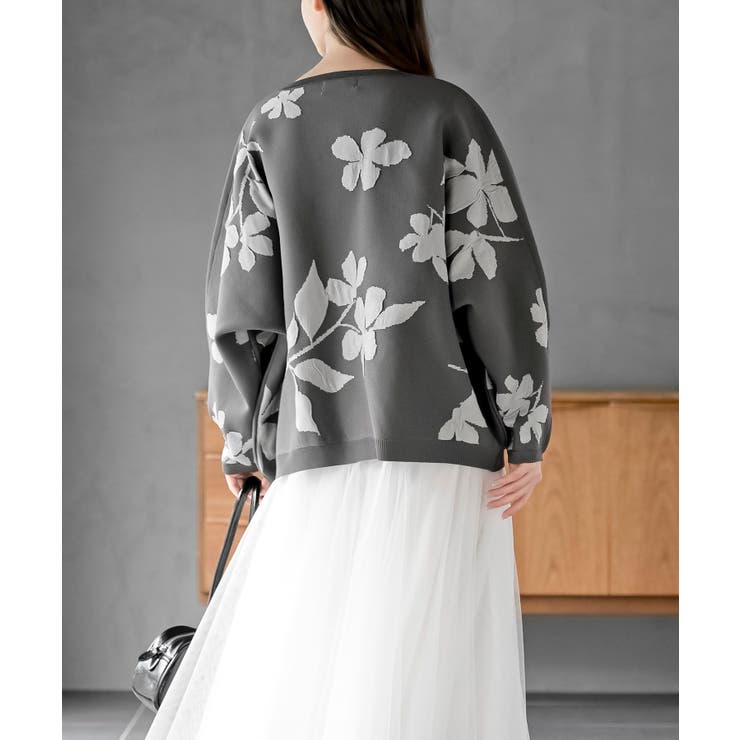 花柄ジャガードスポンジニットワイドプルオーバー | rps | 詳細画像12 