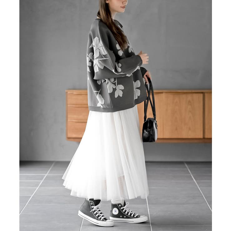 花柄ジャガードスポンジニットワイドプルオーバー | rps | 詳細画像13 