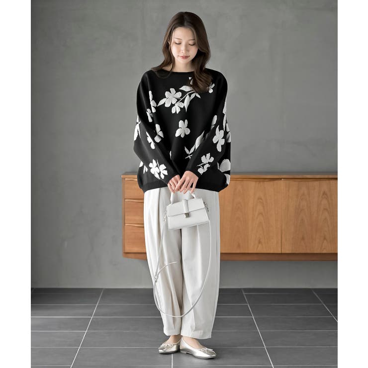 花柄ジャガードスポンジニットワイドプルオーバー | rps | 詳細画像18 