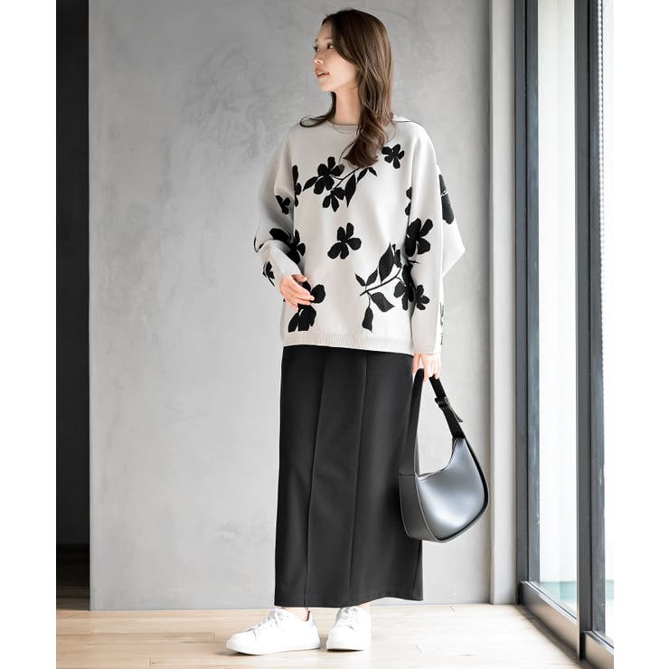 花柄ジャガードスポンジニットワイドプルオーバー | rps | 詳細画像2 