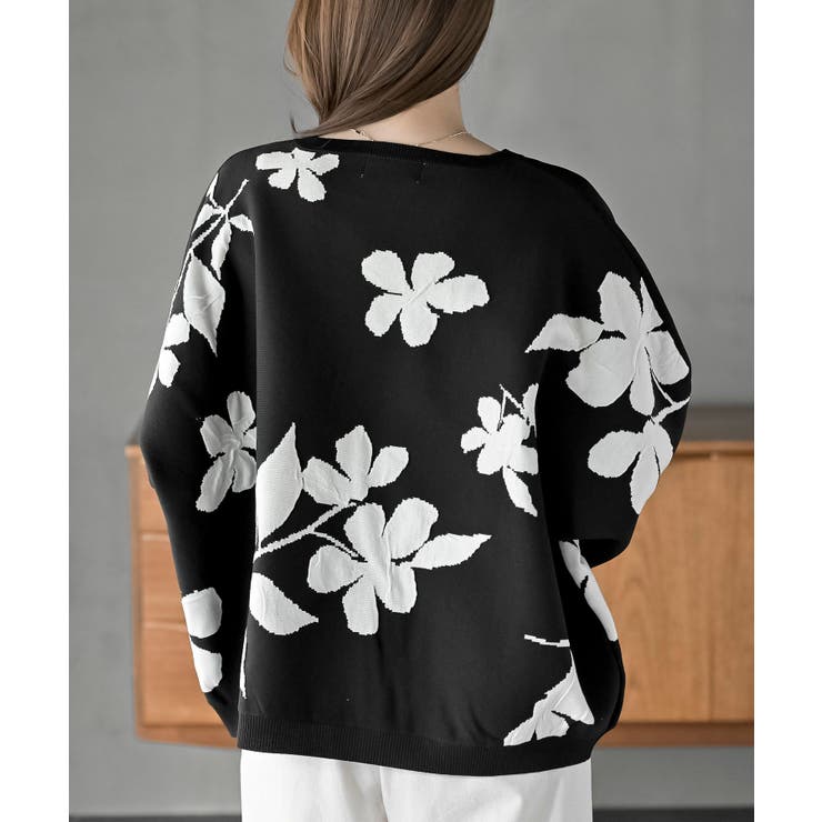 花柄ジャガードスポンジニットワイドプルオーバー | rps | 詳細画像24 