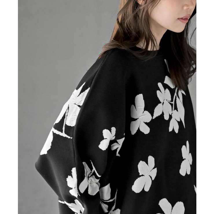 花柄ジャガードスポンジニットワイドプルオーバー | rps | 詳細画像25 