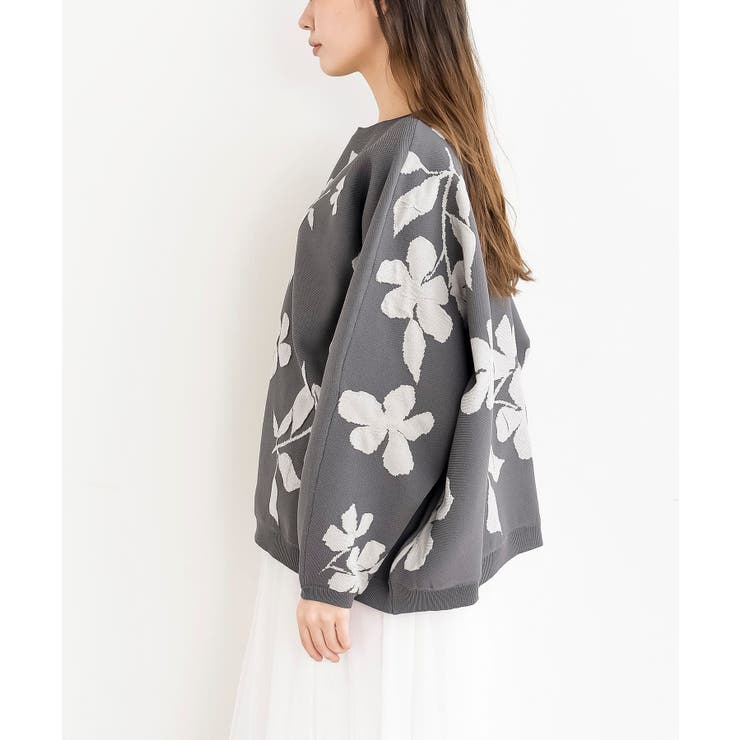 花柄ジャガードスポンジニットワイドプルオーバー | rps | 詳細画像26 