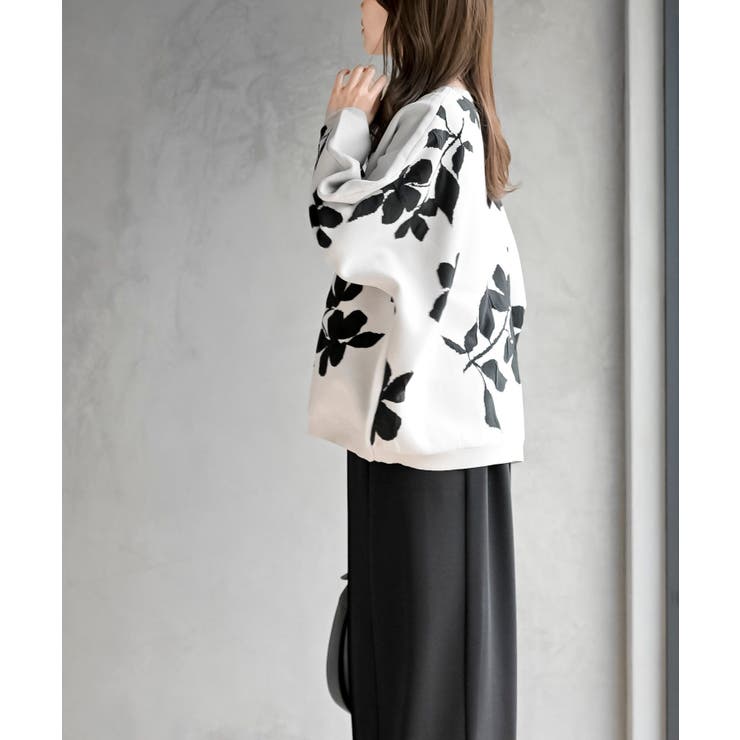 花柄ジャガードスポンジニットワイドプルオーバー | rps | 詳細画像3 