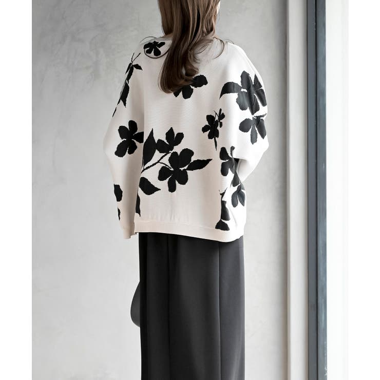 花柄ジャガードスポンジニットワイドプルオーバー | rps | 詳細画像4 