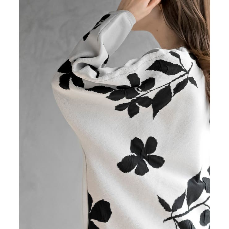 花柄ジャガードスポンジニットワイドプルオーバー | rps | 詳細画像7 