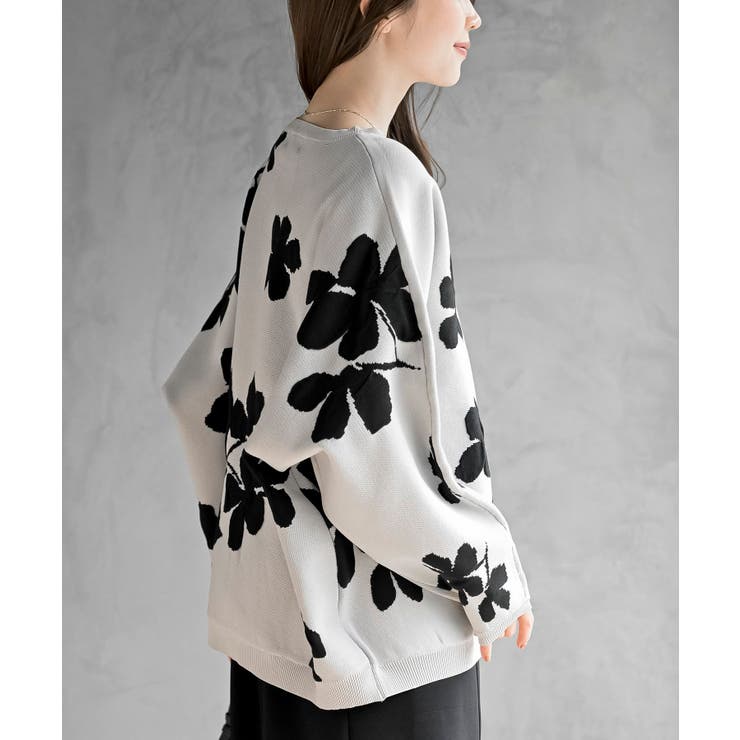 花柄ジャガードスポンジニットワイドプルオーバー | rps | 詳細画像8 