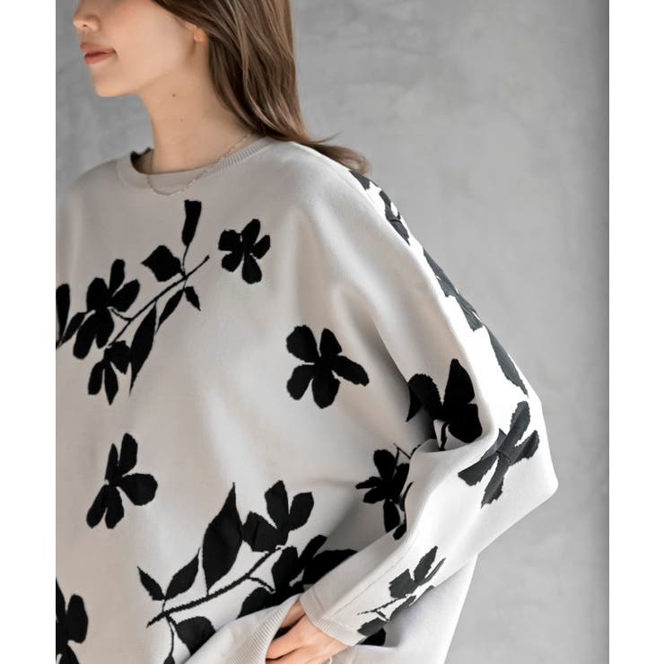 花柄ジャガードスポンジニットワイドプルオーバー | rps | 詳細画像9 