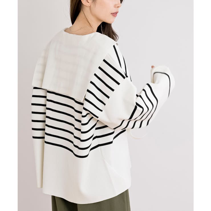 セーラーカラーボーダーニットプルオーバー | rps | 詳細画像17 