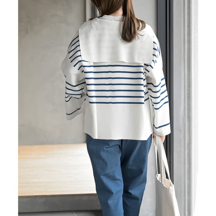 セーラーカラーボーダーニットプルオーバー | rps | 詳細画像4 