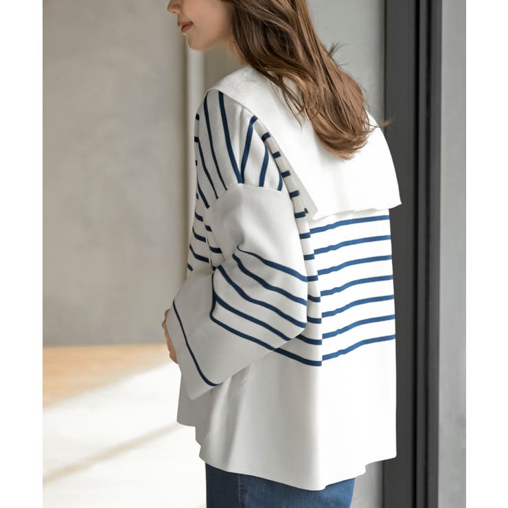 セーラーカラーボーダーニットプルオーバー | rps | 詳細画像7 