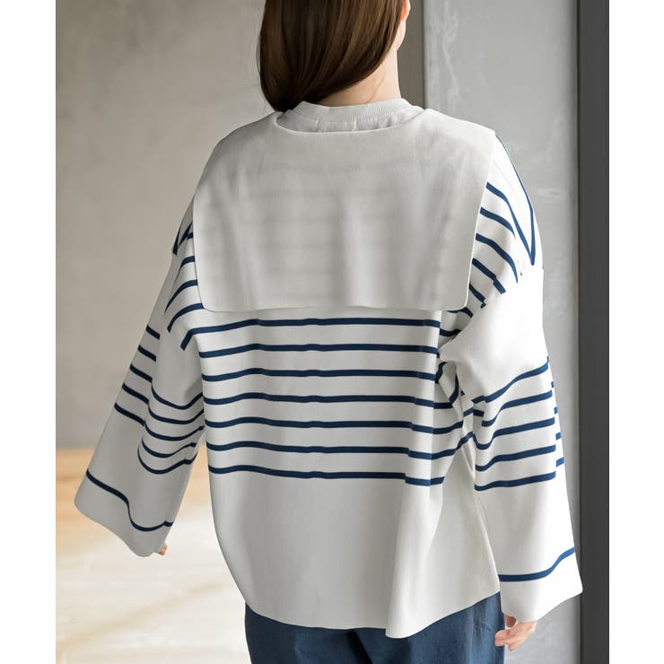 セーラーカラーボーダーニットプルオーバー | rps | 詳細画像8 