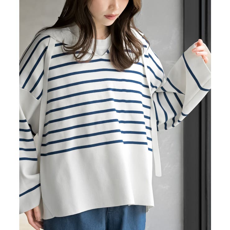 アイボリー | セーラーカラーボーダーニットプルオーバー | rps