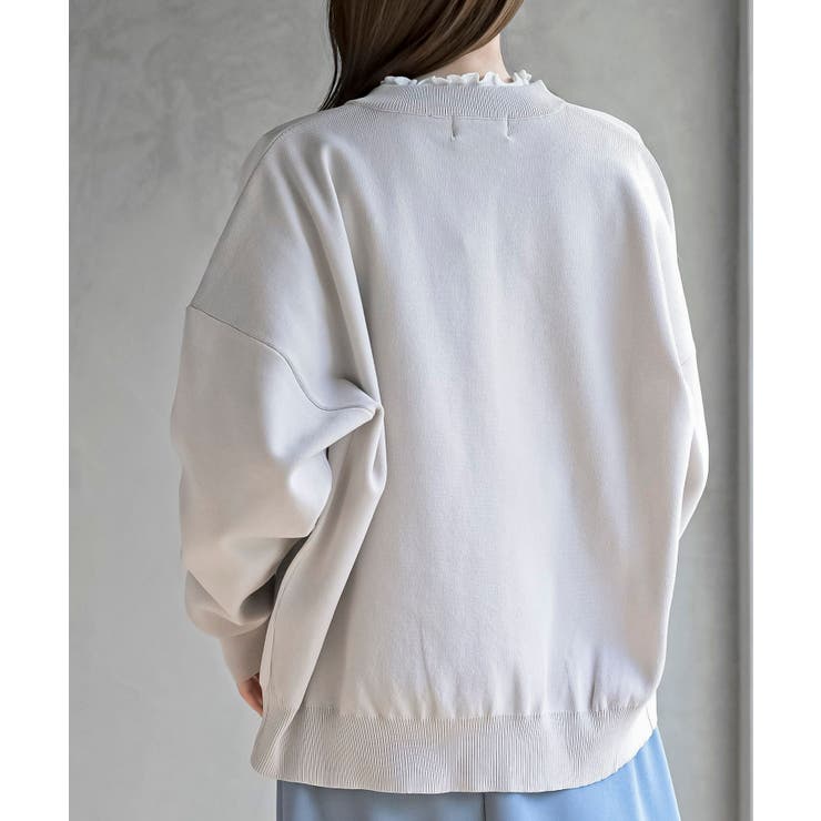 ゴールドボタンクルーネックスポンジニットカーディガン | rps | 詳細画像14 