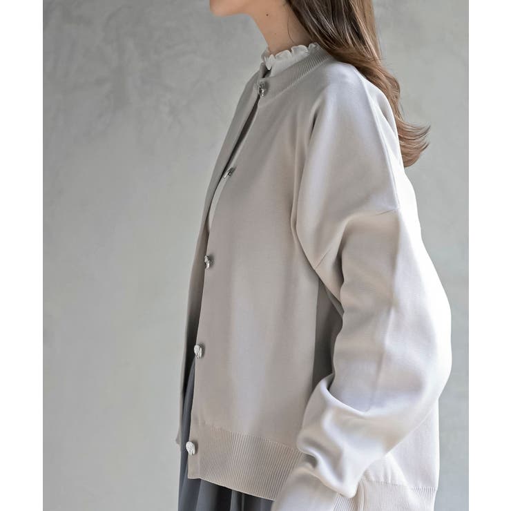 ゴールドボタンクルーネックスポンジニットカーディガン | rps | 詳細画像15 